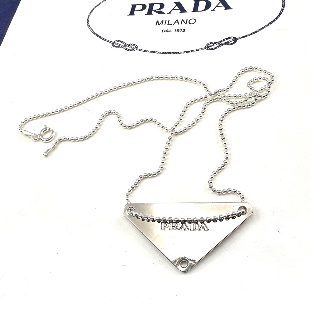 Prada Pink Triangle Necklace - Picture 10 of 13